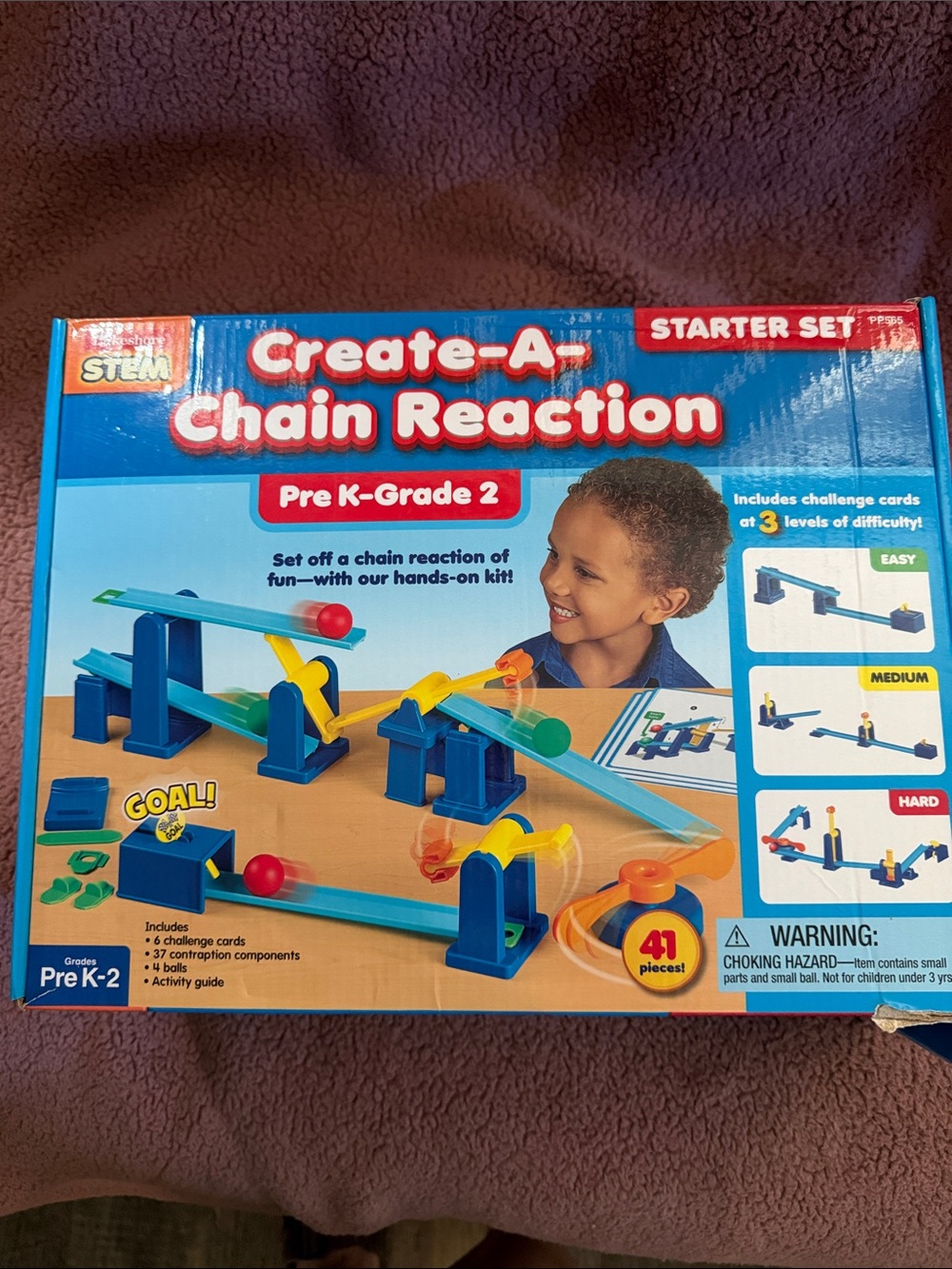 Create-A-Chain Reaction Starter Set - Blue & Yellow Kids STEM Building Kit